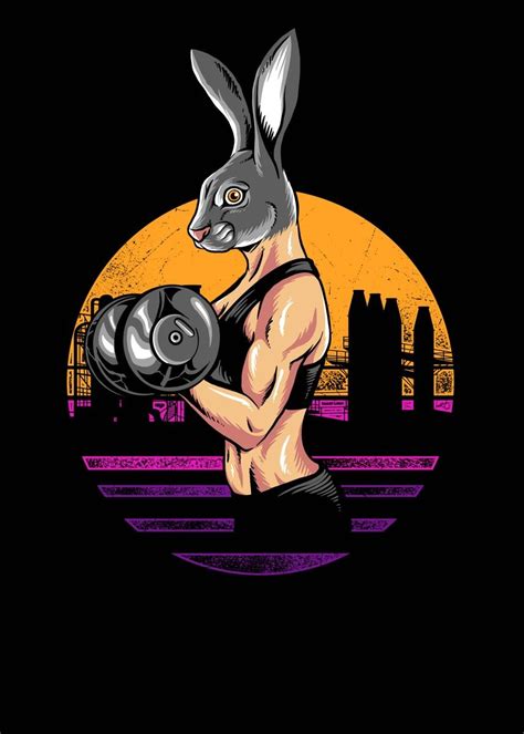 Rabbit Gym Poster Picture Metal Print Paint By Spoilerinc Artworks Displate