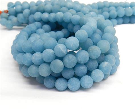 Blue Jade Matte Beads 8mm Beads Jade Beads Frosted Beads Etsy