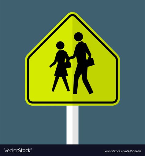 School Zone Sign On White Background Royalty Free Vector