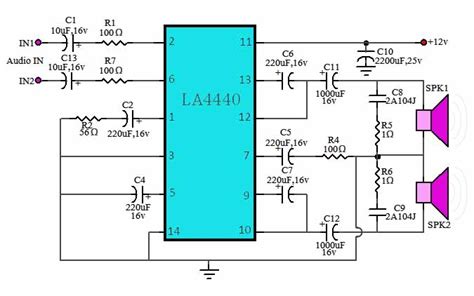 La4440 or cd4440 is a dual channel audio monolithic amplifier integrated circuit. Pcb 4440 Double Ic Amplifier Circuit Diagram - madcomics