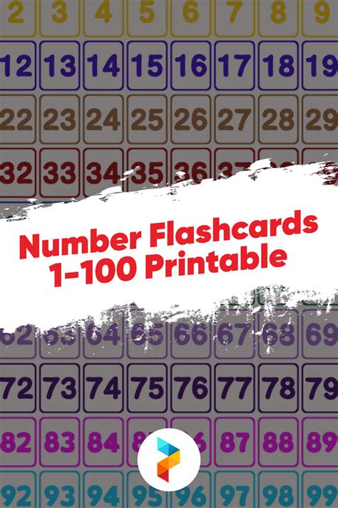 Large Print Number Flash Cards Printable 1 100 Half Revolutions