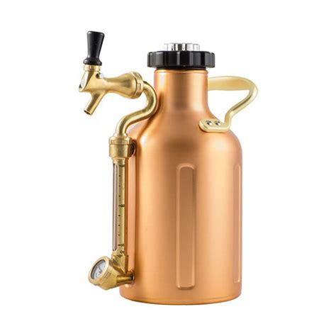 Growlerwerks Pressurized Stainless Steel Copper Growler With Faucet 64 Oz