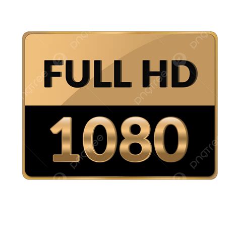 Full Hd 1080 Icon Button Transparent Background With Elegant Gradient