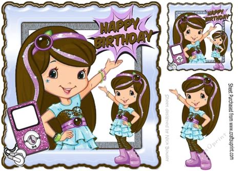 Little Miss Glam Girl With Brown Hair Loves Dancing To Her Ipod 8x8 Cup770748 415 Craftsuprint