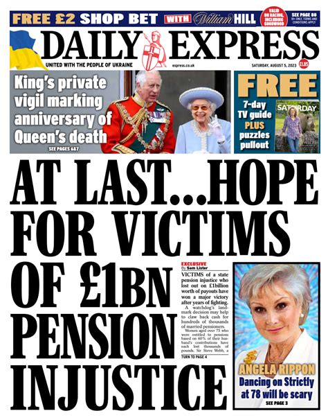 Daily Express Front Page 5th Of August 2023 Tomorrow S Papers Today