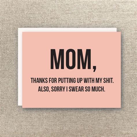 Mom Card Funny Mothers Day Card Mom Birthday Card Funny Mom Birthday