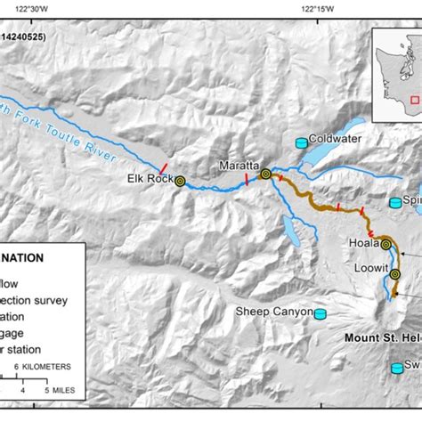 Location Map Of North Fork Toutle River Showing Source Of Debris Flows