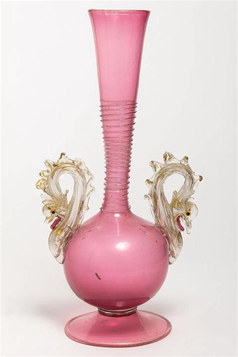 Salviati Pink Venetian Glass Vase Antique Nov 19 2017 Auctions At Showplace In Ny