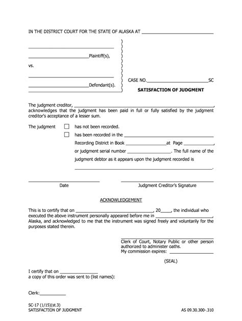 Small Claims Satisfaction Of Judgement Form Fill Out And Sign