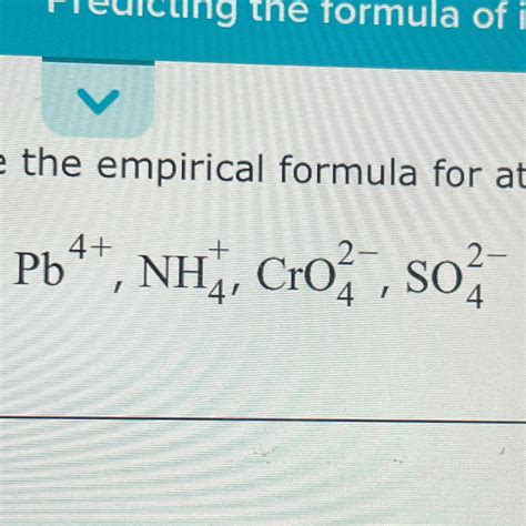 Write The Empirical Formula For At Least Four Ionic Compounds That