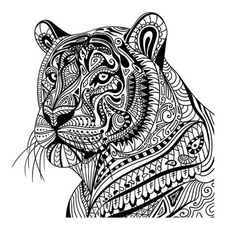 Tiger In Pattern Wall Sticker Mandala Animal Wall Decal Etsy