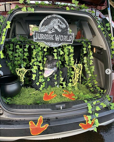 Trunk Decorated With A Theme For The Movie Jurassic Park It Includes A
