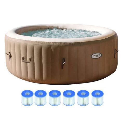 Intex Portable Outdoor 4 Person Inflatable Hot Tub Spa Jet Pool With 6