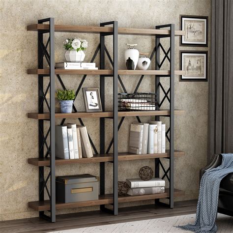 Find metal office furniture manufacturers from china. LITTLE TREE 5-Tier Double Wide Open Bookcase, Solid Wood ...