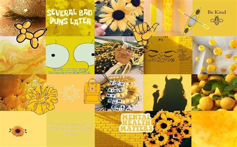 Yellow Aesthetic Collage Wallpapers Wallpaper Cave