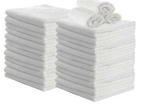 Wash Towelscloths White 100 Cotton Pack Of 24 12x12 1 Lbs Face