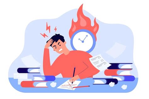 Stressed Studying Student Clipart