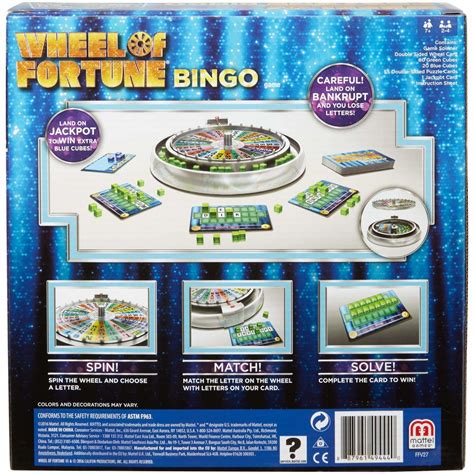 Wheel Of Fortune Bingo Game For 2 4 Players Ages 7y