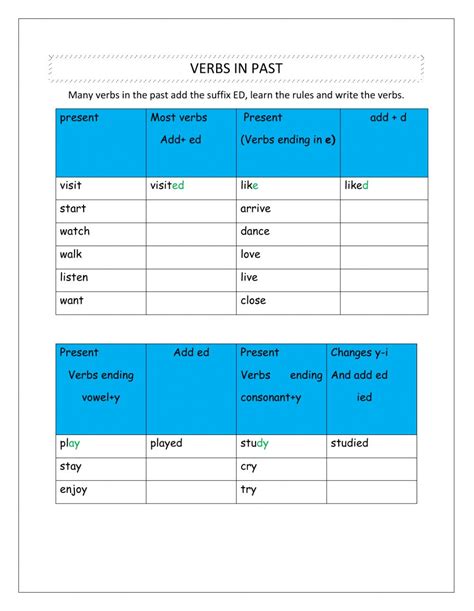 Verb Endings Ed Printable 1st 2nd Grade Grammar Activity Verbs Ending