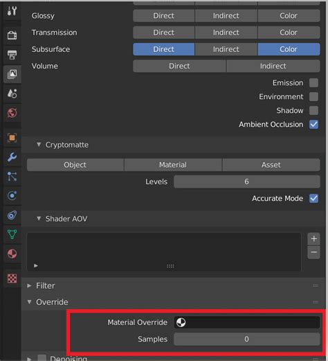 Exclude Option In Material Override Tutorials Tips And Tricks
