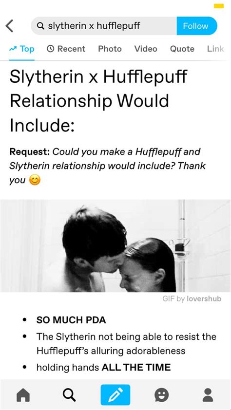 Tumblr Harry Potter Slytherin Hufflepuff Cute Couple Pt1 Harry Potter