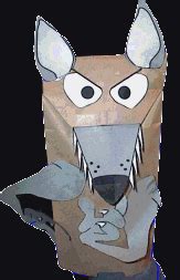 paper bag wolf puppet