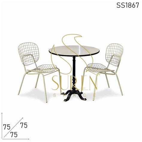 Metal Marble Outdoor Dining Set With Metal Chairs Furniture Manufacturer