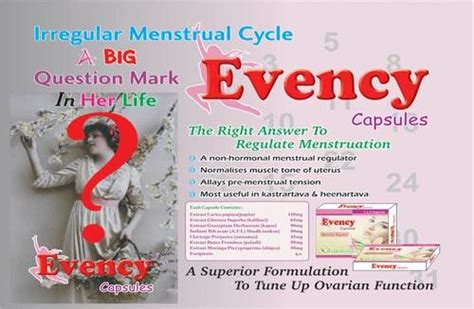 Herbal Medicine Evency Capsules For Female Irregular Menstrual Cycle