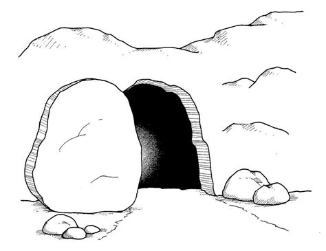 Resurrection Of Jesus Empty Tomb Drawing Free Image Download