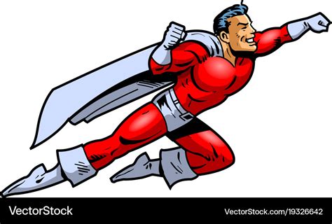 Flying Superhero Clipart Cartoon Royalty Free Vector Image