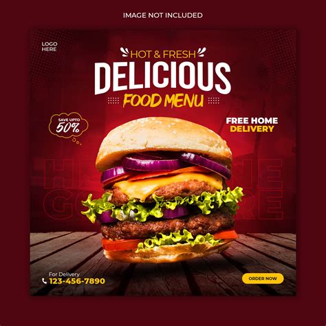 Delicious Food Social Media Post Banner Template