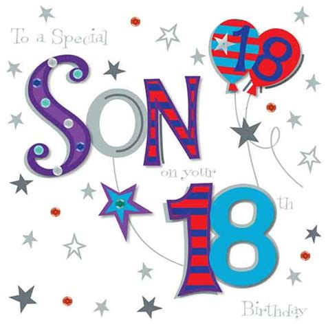 Son On Your 18th Birthday Greeting Card Cards Love Kates
