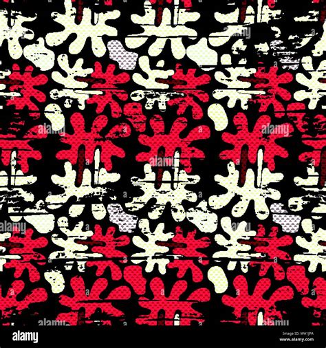 Grunge Colored Graffiti Seamless Pattern Vector Illustration Stock