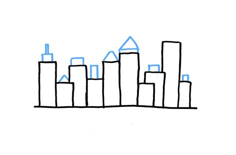 How To Draw A City Skyline 3 Ways Skyline Drawings Skyline Art