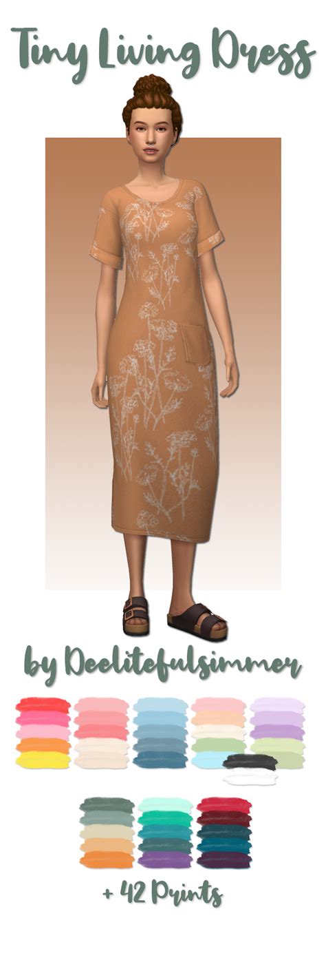 Tiny Living Dress Recolors By Deelitefulsimmer Ts4 Adult Fullbody