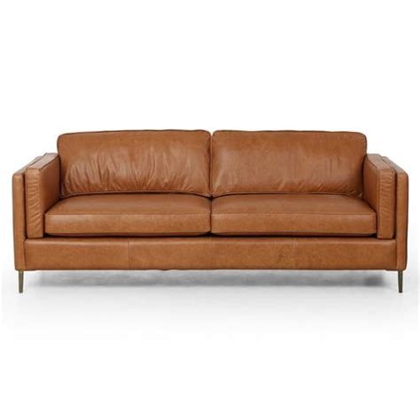Shop for mid century modern sofa online at target. Xena Mid Century Modern Camel Leather Upholstered with ...