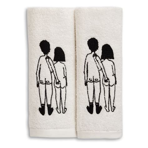 Gastendoek Naked Couple Back Set Van 2 Helen B