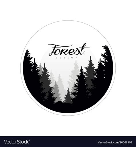 Forest Logo Design Template Beautiful Nature Vector Image On