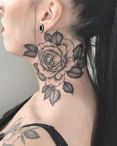 Top Best Rose Neck Tattoo Ideas Inspiration Guide