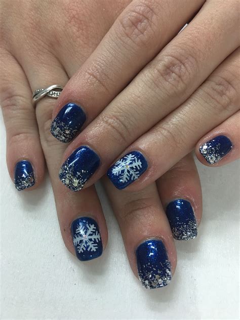 Blue Christmas Nails Winter Easy