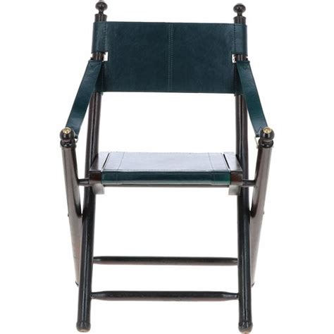 Vintage Folding Leather Chair Green Vin 37