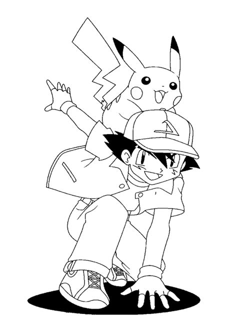 Ash Ketchum Coloring Page - Coloring Home