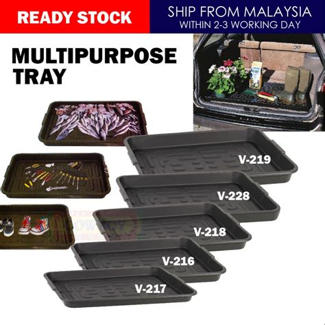 Visionware Multi Use Car Boot Tray Plasticmultipurpose Wet Dry Blackstall Tray Vegetableandfruit