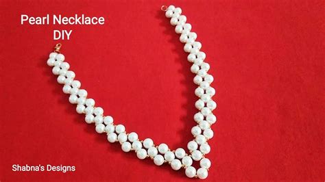 Pearl Necklace How To Make At Home Diy Beaded Necklace Jewellery
