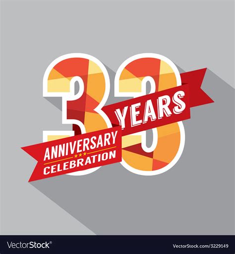 33rd Years Anniversary Celebration Design Vector Image