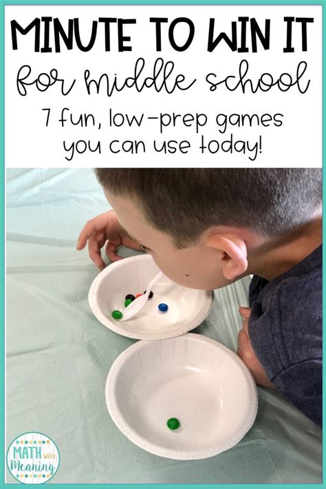 Minute To Win It Games For Middle School Classroom Math With Meaning