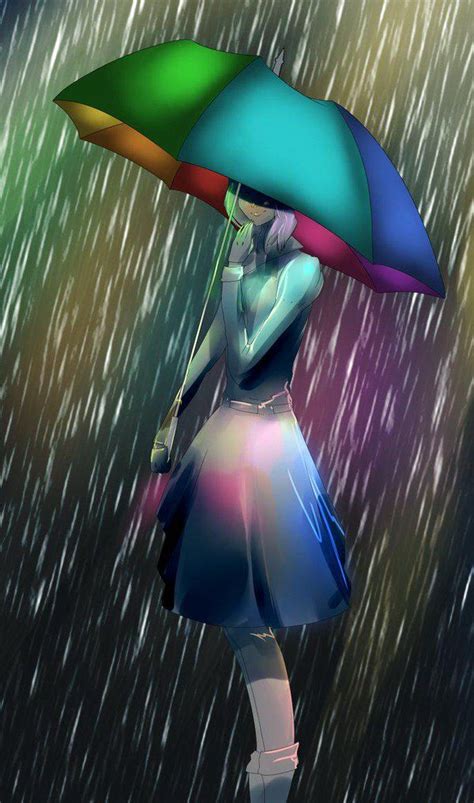 Caught In The Pouring Rain~ccc~image Intégrée Umbrella Painting Rain