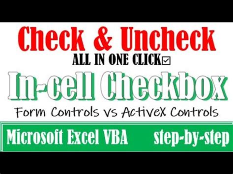 Check And Uncheck All In Cell Checkboxes In One Click Youtube