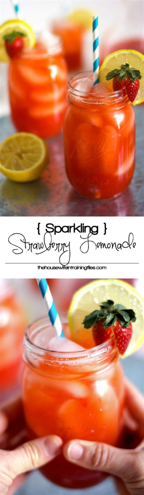Skinny Sparkling Strawberry Lemonade