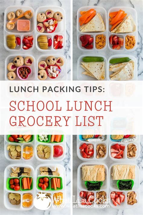 Some reasons to pack a healthy lunch: School Lunch Grocery List — What Lisa Cooks | Making lunch ...